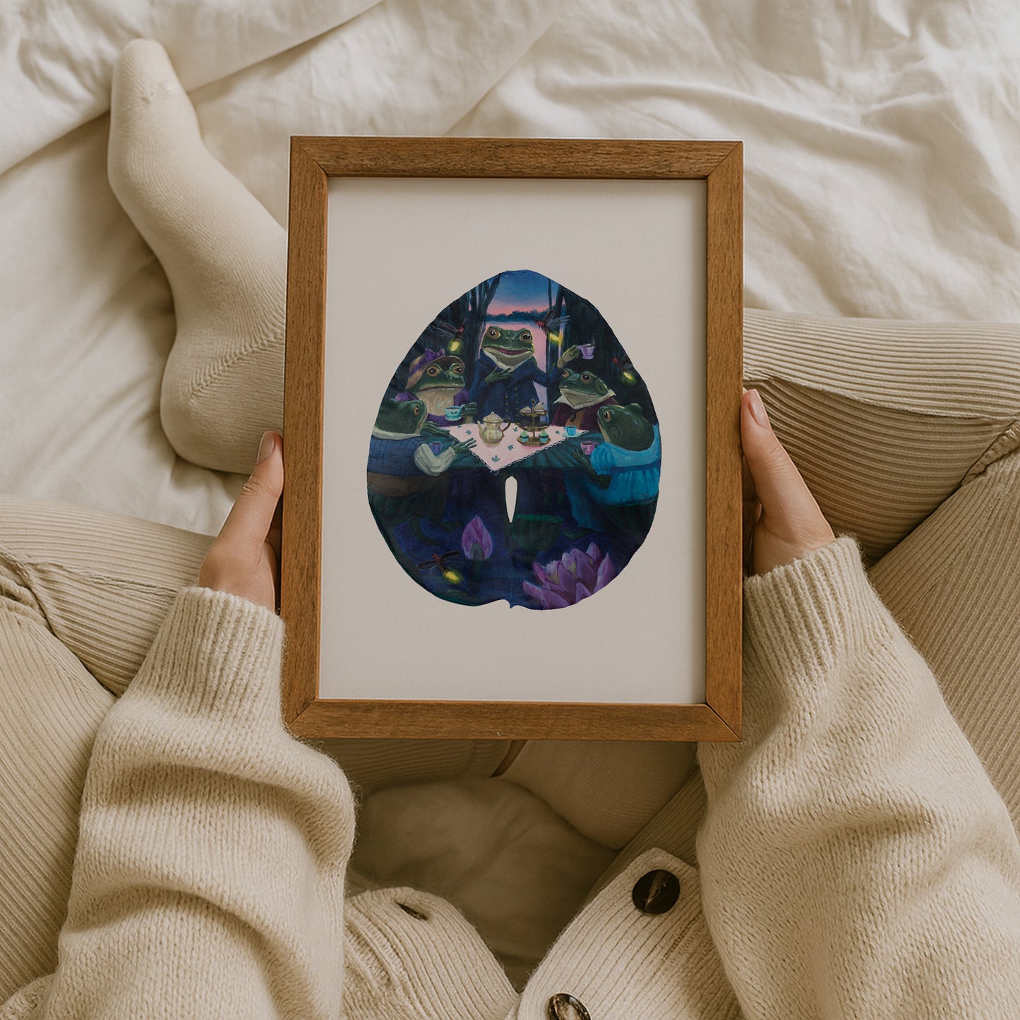 frog home decor gift, whimsical frog art print