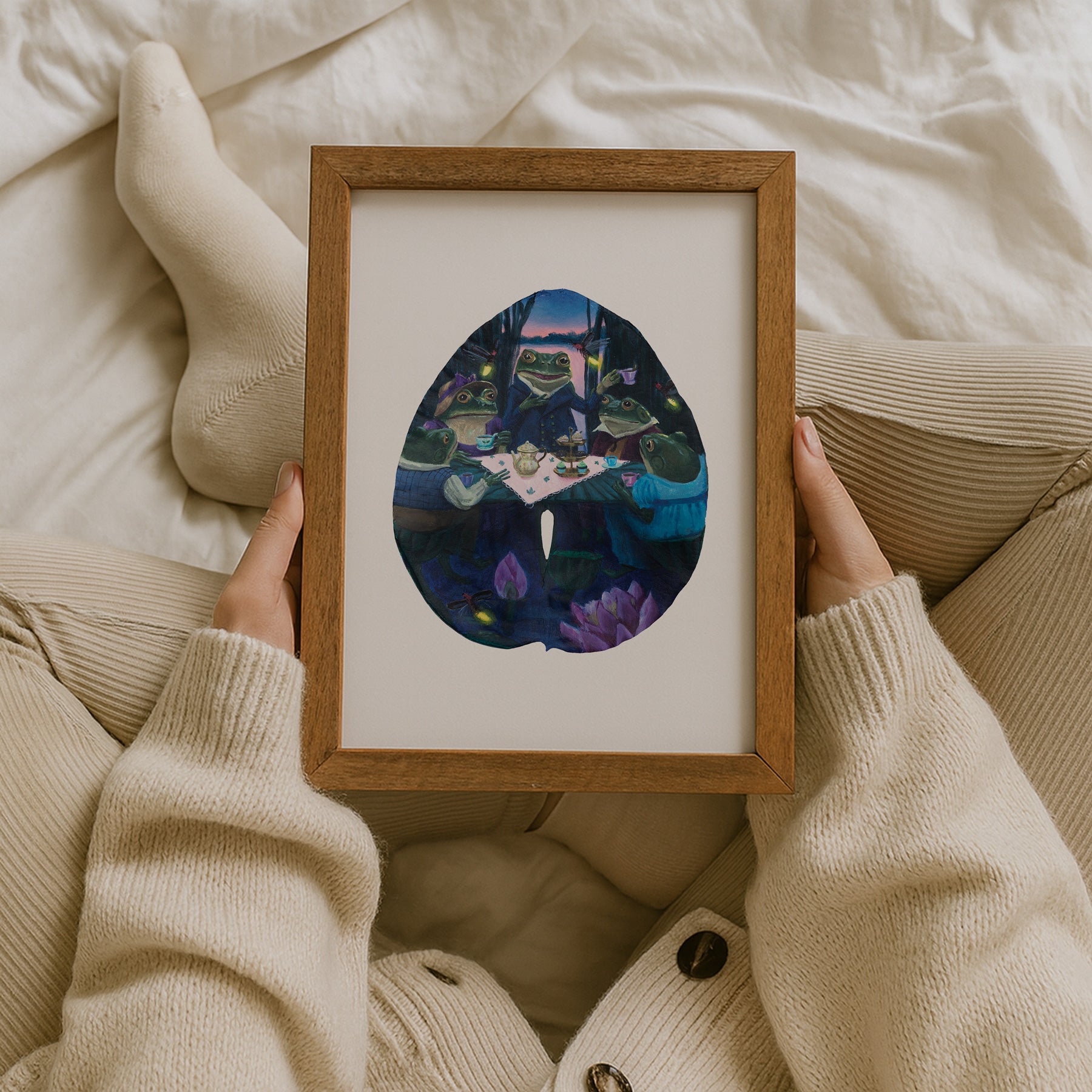 frog home decor gift, whimsical frog art print