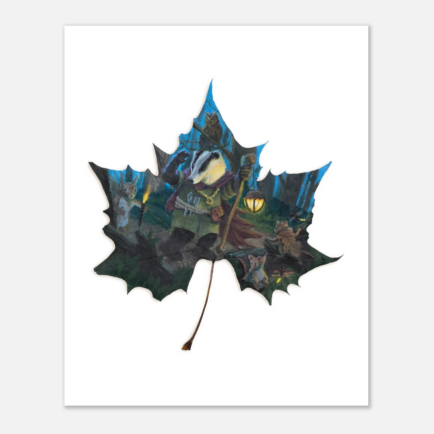 woodland night art print