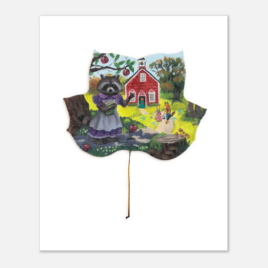 storybook animal print, raccoon art print