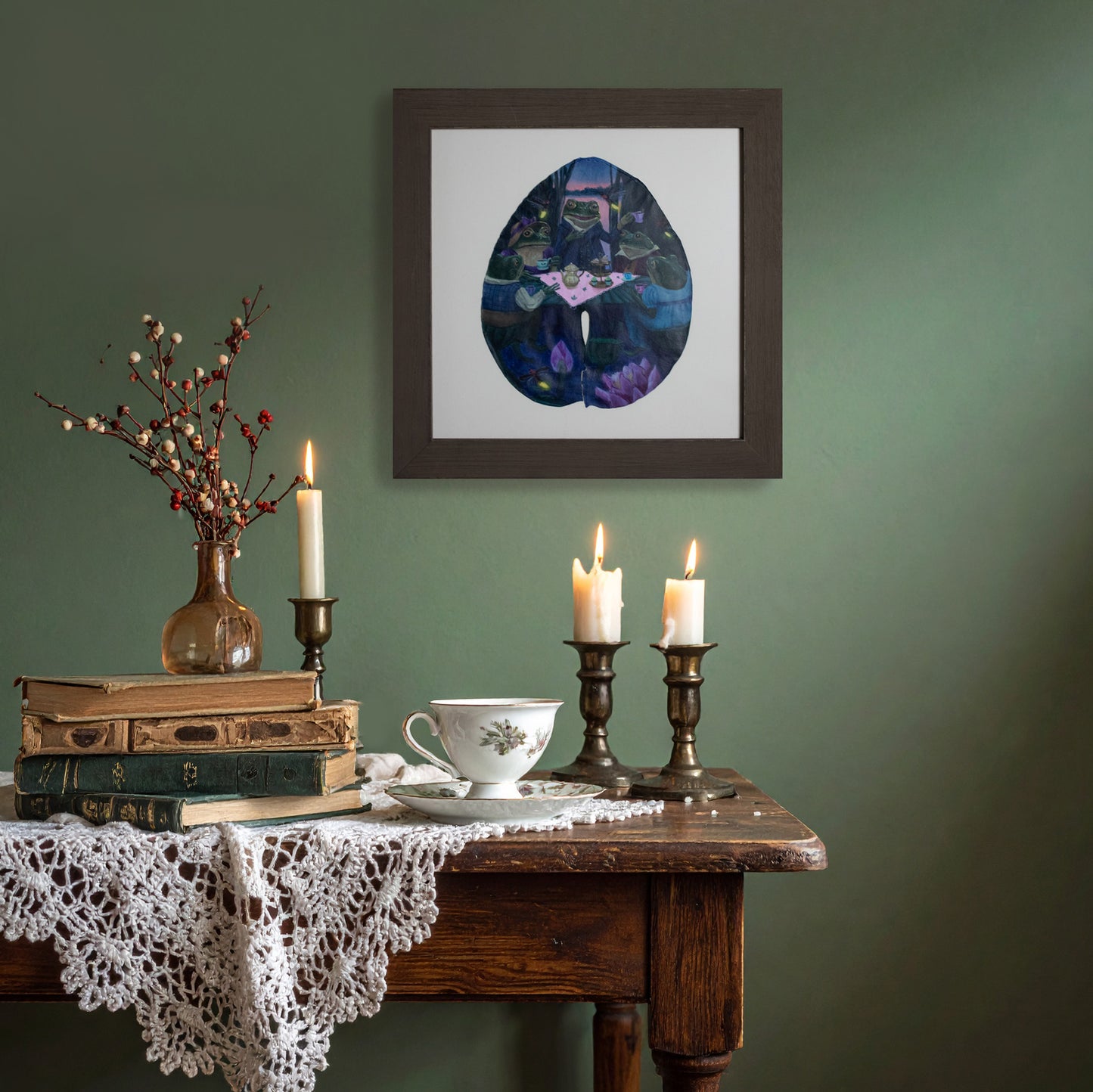 "Twilight Tea on the Pond" Original Painting