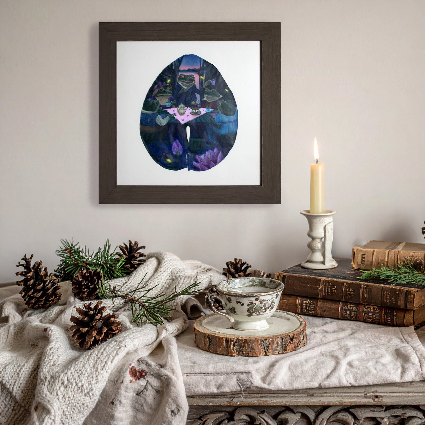 "Twilight Tea on the Pond" Original Painting