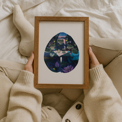 frog home decor gift, whimsical frog art print