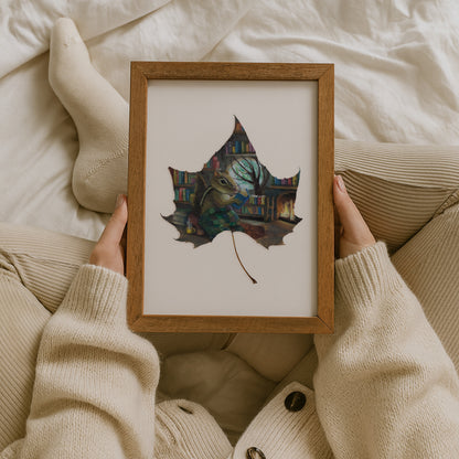 cozy woodland animal illustration, chipmunk art