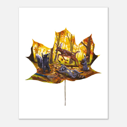 whimsical woodland animal art print