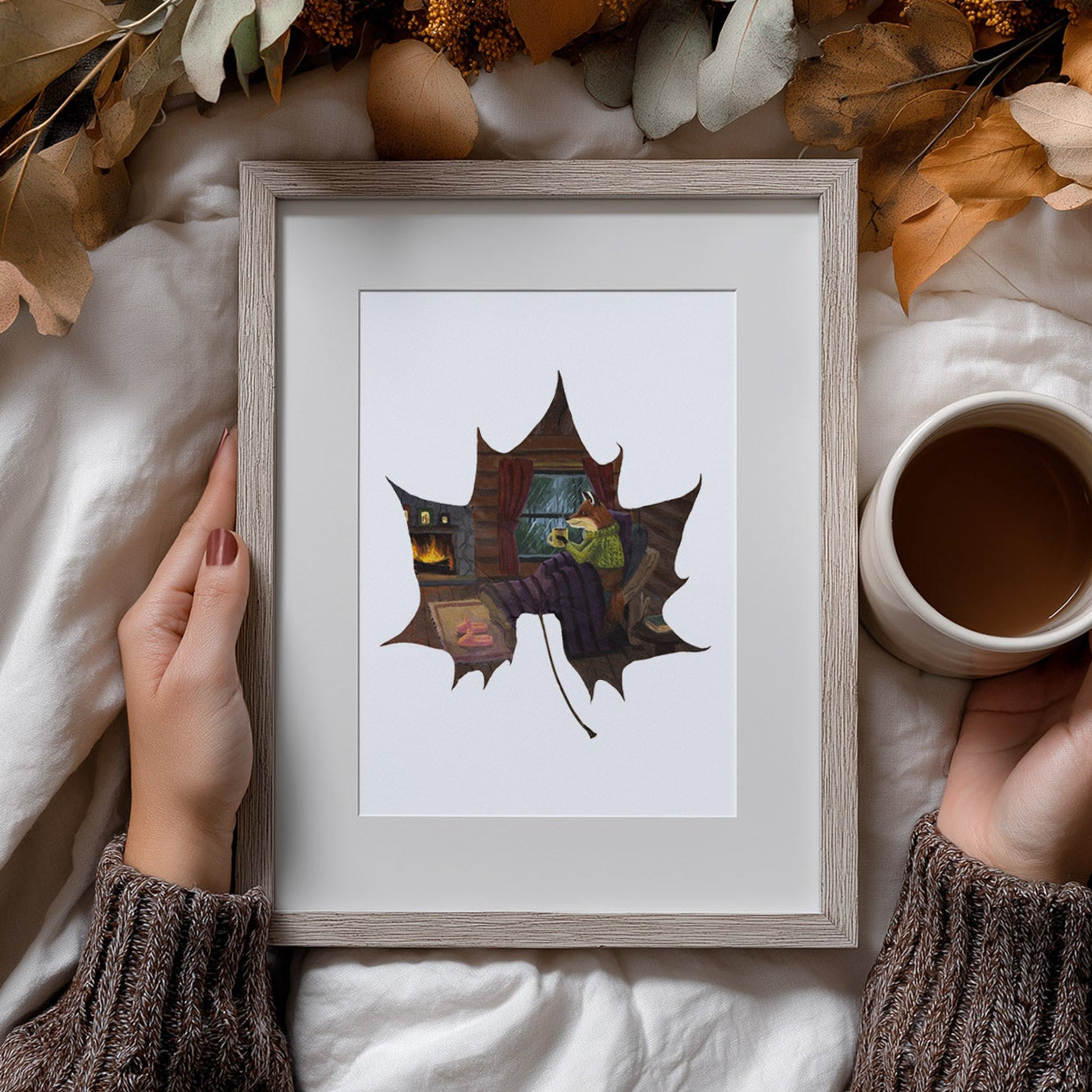 cozy woodland animal art
