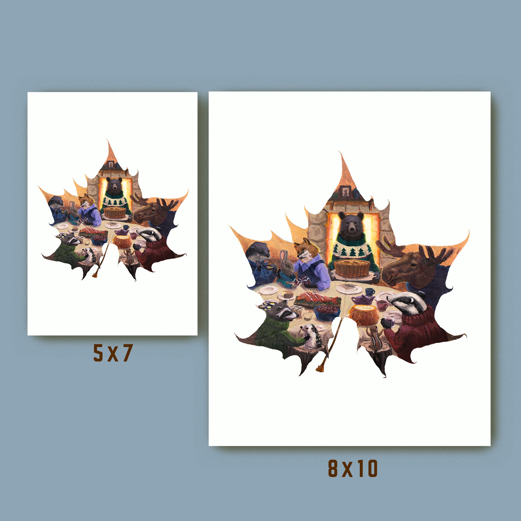 size comparison of the art prints available
