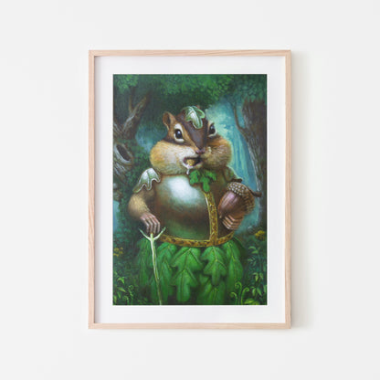 Whimsical Chipmunk Art Print - Syr Nutterworth