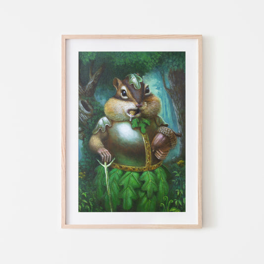 Whimsical Chipmunk Art Print - Syr Nutterworth