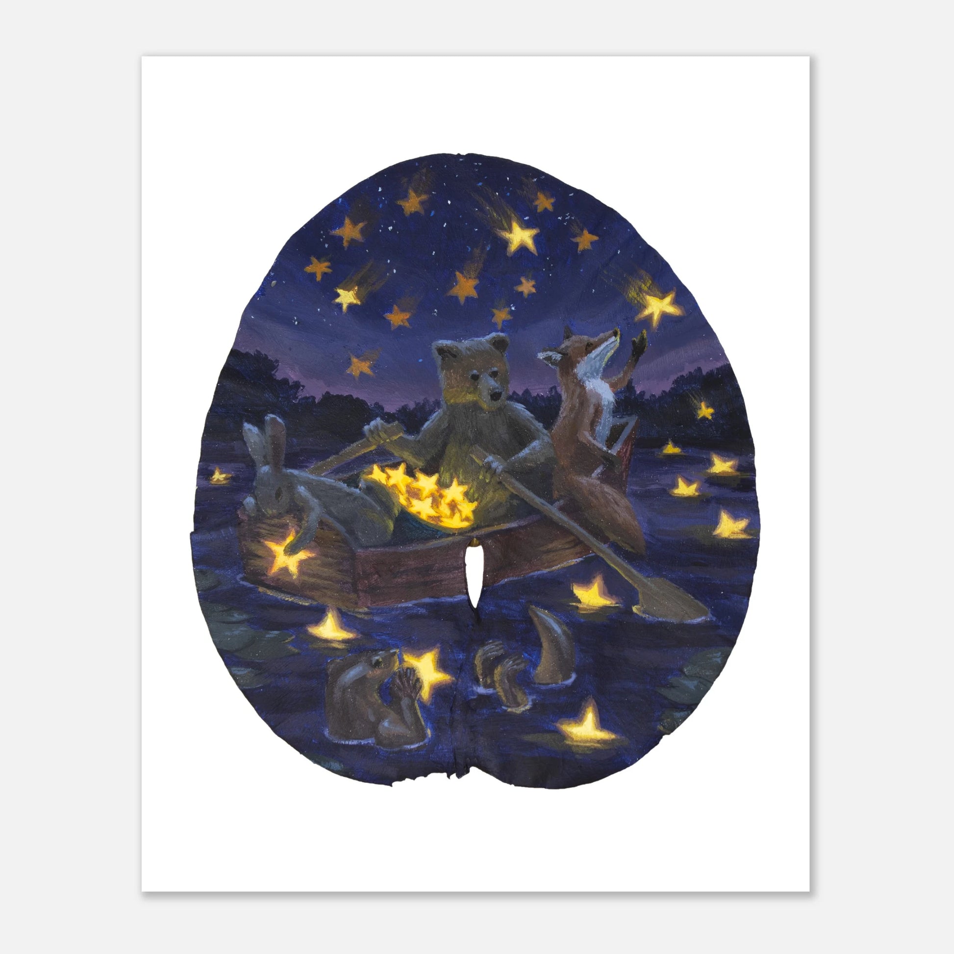 woodland animal art print