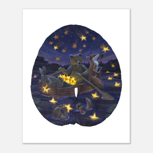 woodland animal art print